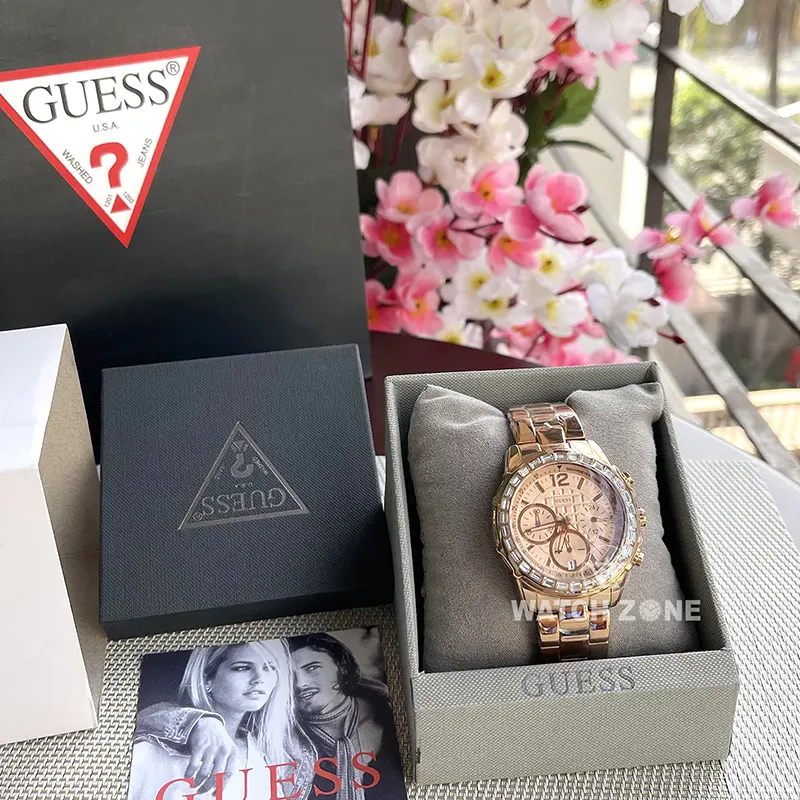 Guess Lady B Chronograph  Rose Dial Ladies Watch | W0016L5